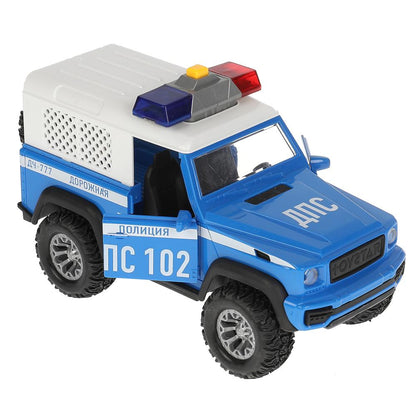 Машина пластик свет-звук ПОЛИЦИЯ 23 см, откр. двер. и баг., инерц, кор. Технопарк в кор.24шт