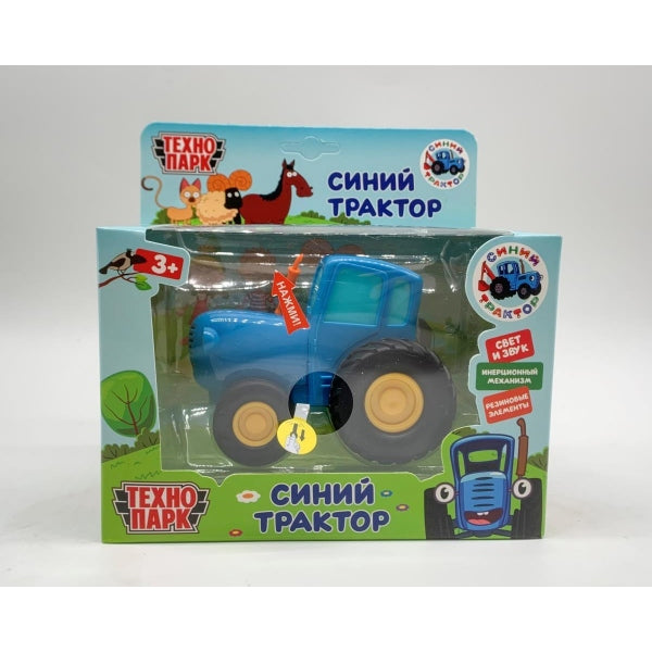 Модель металл свет-звук СИНИЙ ТРАКТОР длина 11 см, инерц, синий, кор. Parc technologique à Cor.48шт