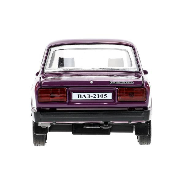 Машина металл LADA ваз-2105 1997 г. 12 см, двери, багажник, инерц.баклажан, кор. Технопарк в кор.2*36шт