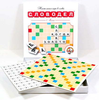 Игра настольная Словодел Мини, картонный, белый