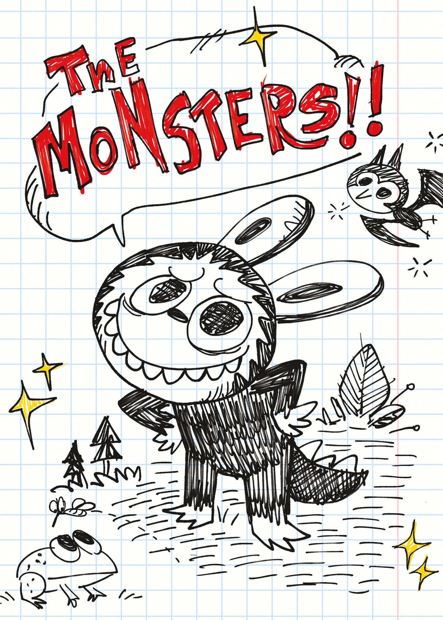 The Monsters. Тетрадь в клетку общая (Лабубу и лягушонок, А5, 48 л.)