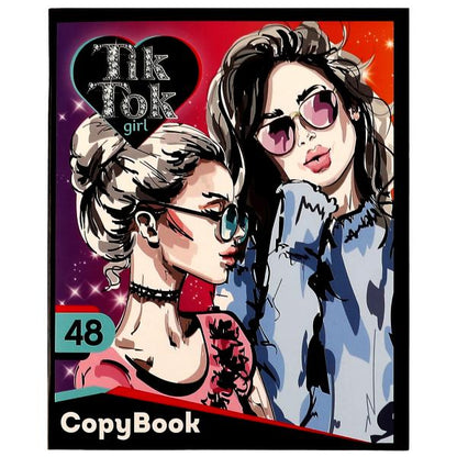 Тетрадь, 48 листов, клетка, диз 3, TIK TOK GIRL в кор.80шт