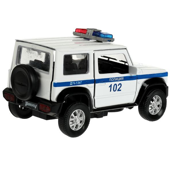 Машина металл светзвук SUZUKI JIMNY ПОЛИЦИЯ 11,5 см, дверь, сумка, инер, кор. Технопарк в кор.2*36шт