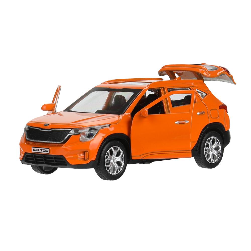 Машина металл KIA seltos длина 12 см, двери, багажник., инерц, оранжевый, кор. Технопарк в кор.2*36шт