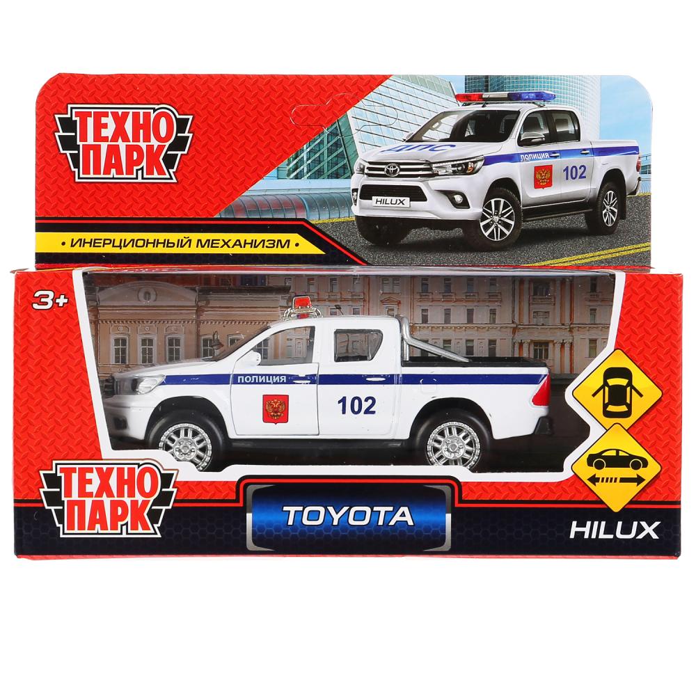 Machine en métal toyota hilux politique, 12 cm, ouverte. двери, инерц, белый, в кор. Parc technologique dans le cor.2*36шт