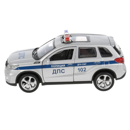 Machine en métal SUZUKI VITARA ПОЛИЦИЯ 12 cm, double, bagage, serebr, в кор. Parc technologique dans le cor.2*36шт