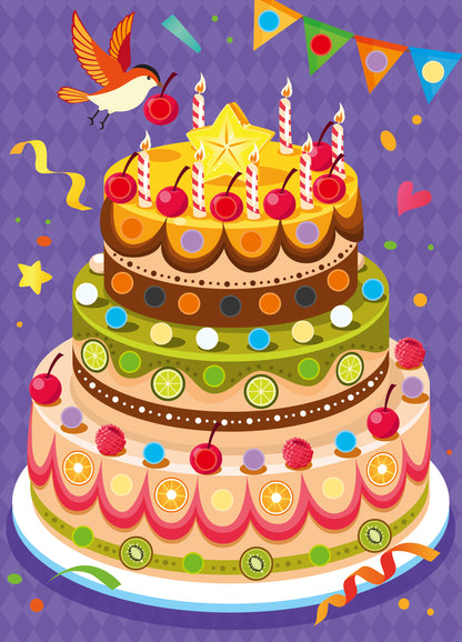 Аппликация из пуговиц "Праздничный торт" 180х250 (европодвес)