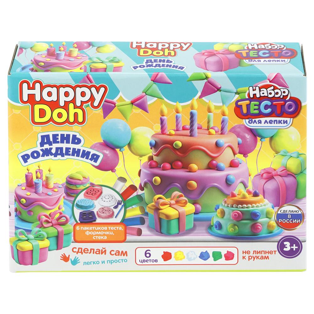 Набор с тестом для лепки день рождения, 24 см HAPPY DOH в кор.8шт