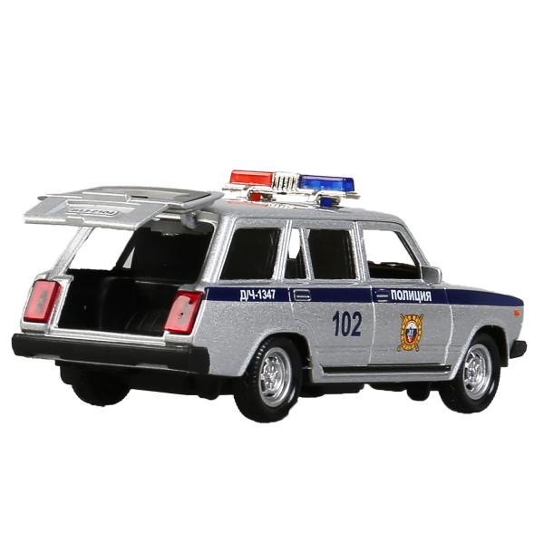 Машина металл ваз-2104 жигули полиция 12см, инерц., серебристый в кор. Технопарк в кор.2*36шт