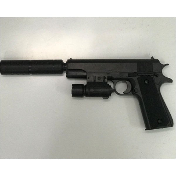 Pistolet avec laser. прицелом, с глушителем в пак. dans le cor.2*120шт