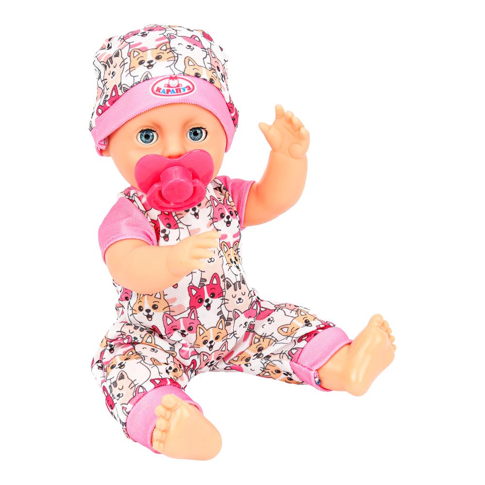 Пупс озвучивает 25см, Шаинский музыка пьет, пишет, закр. глазки, 4акс, 100 фраз КАРАПУЗ в кор.24шт