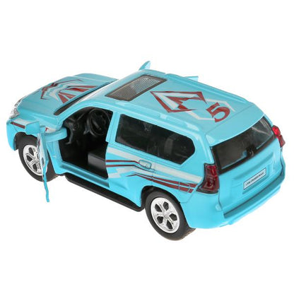 Машина металл свет-звук "TOYOTA PRADO СПОРТ" 12см, откр. двери, инерц. в кор. Технопарк в кор.2*36шт
