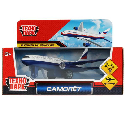 1792842-AIRF-R2 Модель металл свет-звук САМОЛЕТ, 18,5 см, инерц., кор. Технопарк в кор.2*60шт