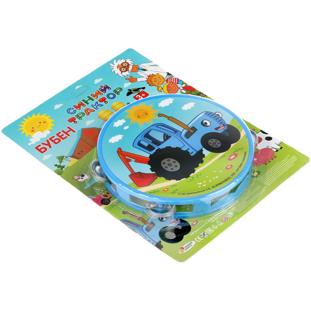 Бубен "Синий трактор" на блистере ТМ "ИГРАЕМ ВМЕСТЕ" в кор.96шт