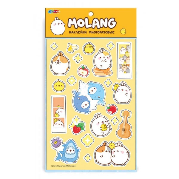 Наклейки бумажные, а5 Molang моланг MultiArt в кор.500шт