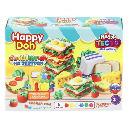 Набор с тестом для лепки завтрак с тостами, 24 см HAPPY DOH в кор.8шт