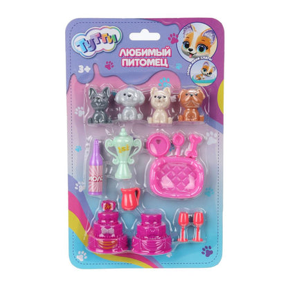 Игровой набор с аксессуарами и аксессуарами пластиковый, (4 аксессуара и 10 акс) Тутти в кор.2*216шт
