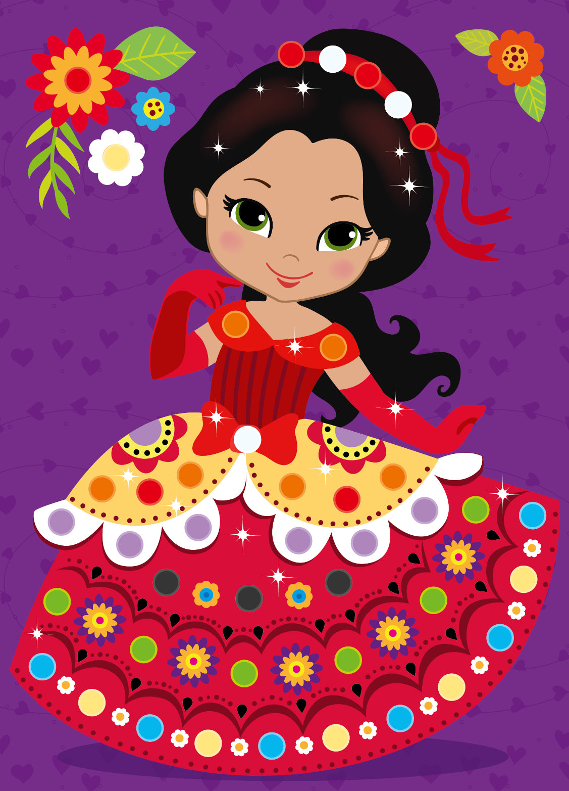 Аппликация из пуговиц "Принцесса Анна" 180х250 (европодвес)