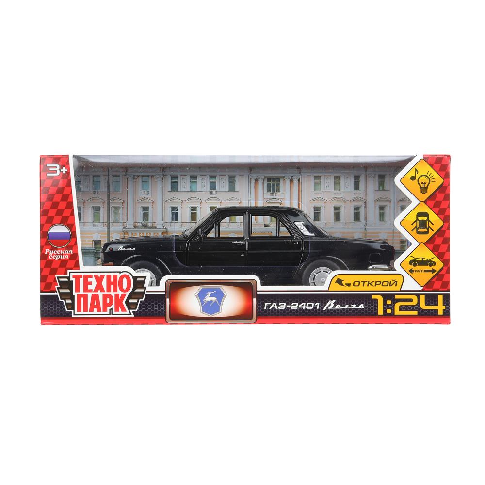 ГАЗ 2401 свет-звук 19,7 cm, dv, cap, баг, ин, черный Технопарк в кор.2*24шт