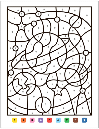 Раскраски по номерам. В космосе