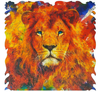 Фигурный деревянный пазл "ANIMAL ART" Лев 112 дет. арт.8391 (мрц 690 руб.) /24