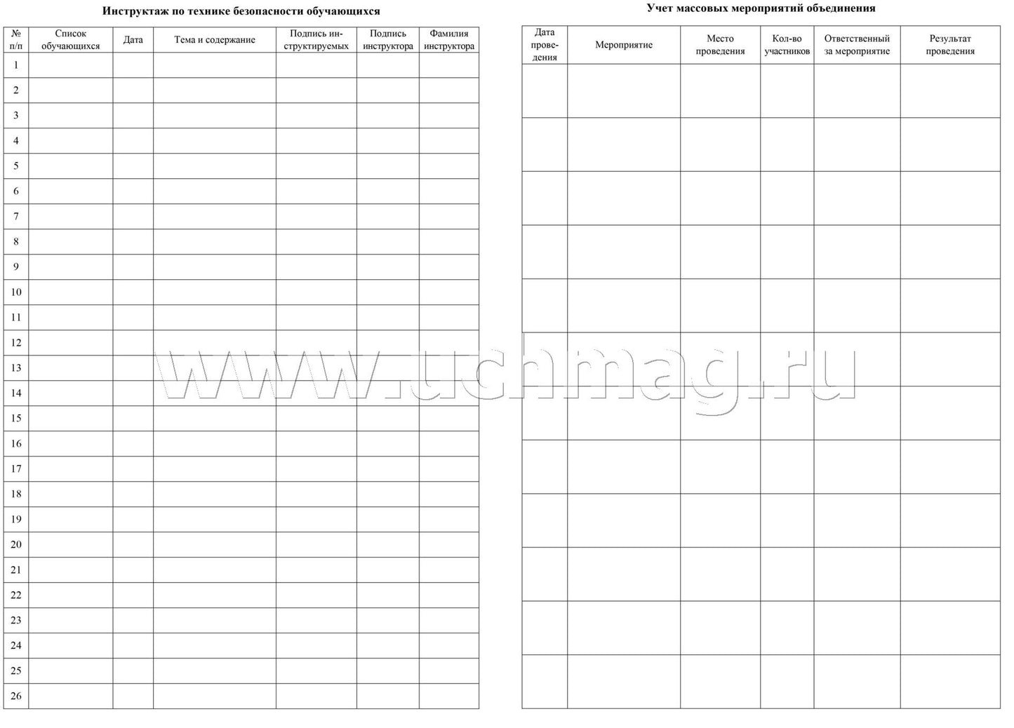 Журнал учета внеурочной деятельностин.в образов.орг-ии
