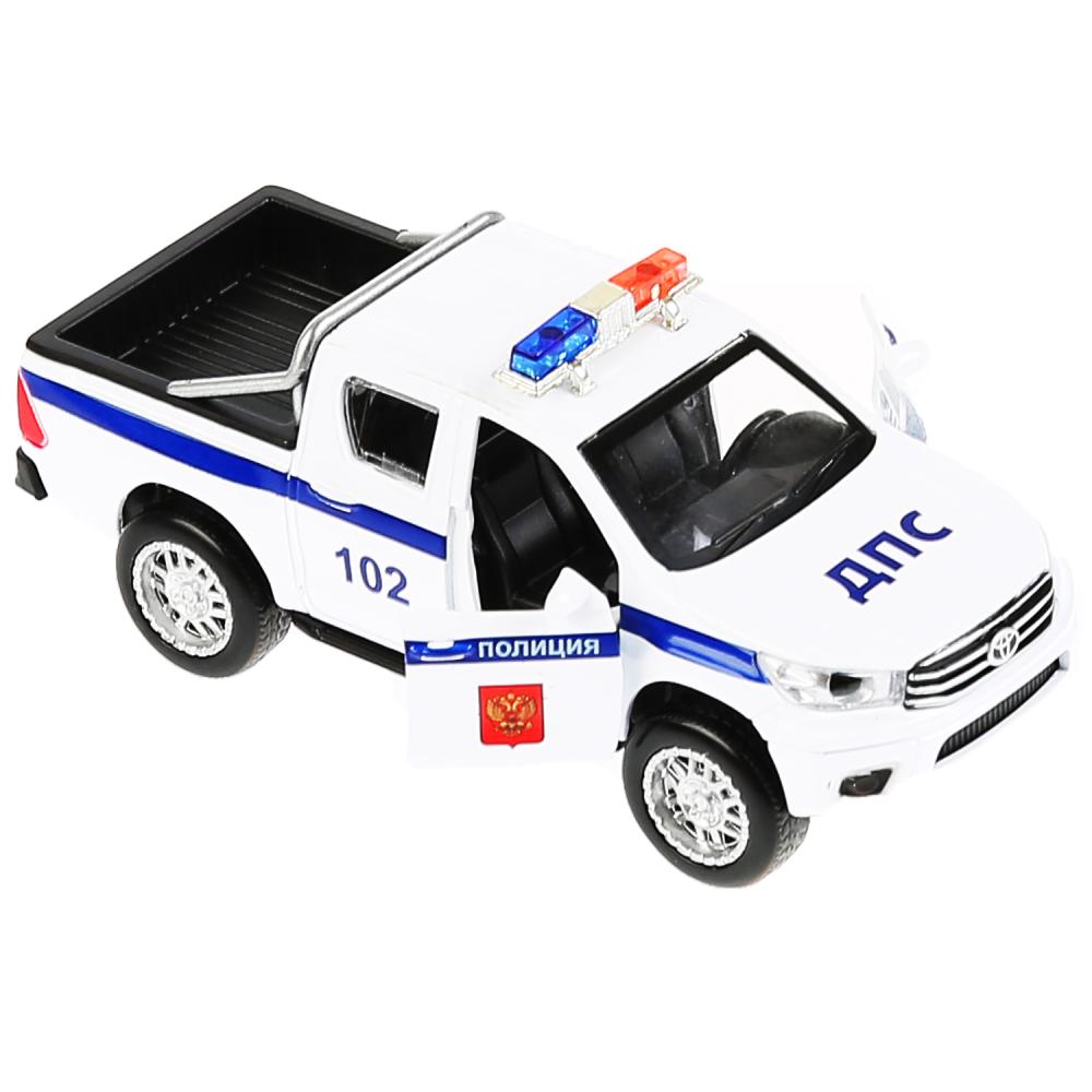 Machine en métal toyota hilux politique, 12 cm, ouverte. двери, инерц, белый, в кор. Parc technologique dans le cor.2*36шт