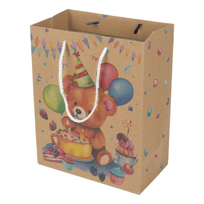 Пакет подарочный крафт м,мишка,140 гр/м2 ЧУДО ПРАЗДНИК в кор.12*12шт