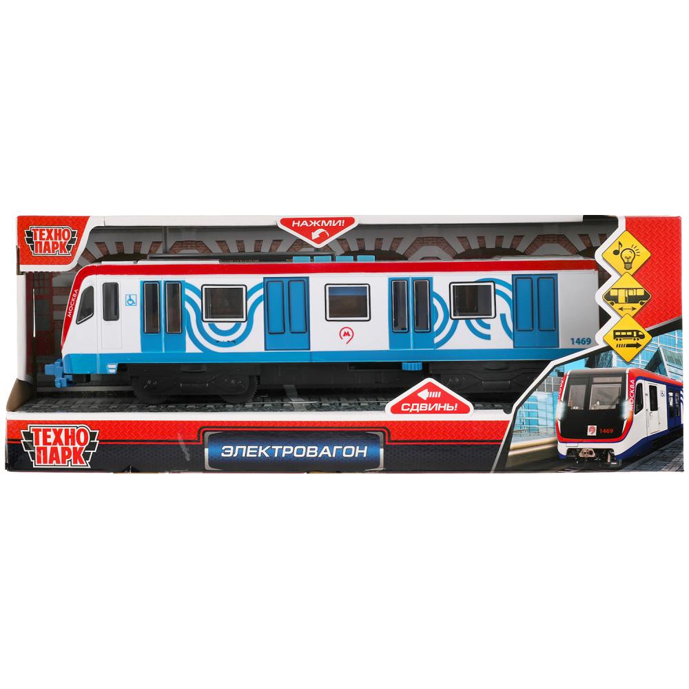 Технопарк. Вагон метро метрополитен 30см, пластик свет-звук двери, син, арт.SUBWAYMSC-30PLMETRO-WHBU