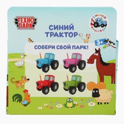 Модель металл светзвук СИНИЙ ТРАКТОР длина 11 см, инерц, синий, кор. Технопарк в кор.48шт