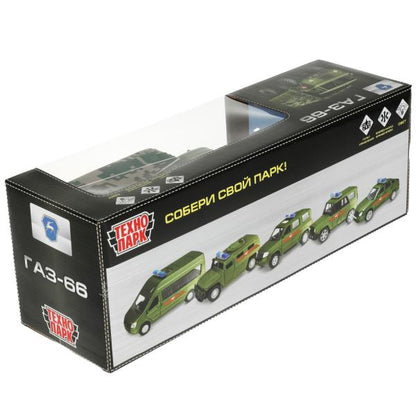 2004F022-R Машина р/у ГАЗ 66 АРМИЯ РОССИИ, 25 см, свет, зел, кор. Технопарк в кор.2*18шт
