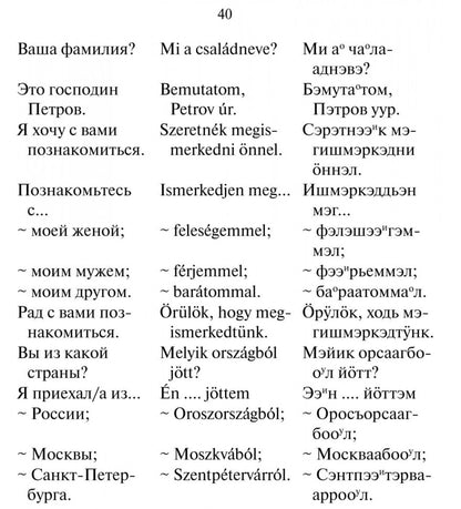 Русско-венгерский разговорник (карм. форм). Галузина С.О.