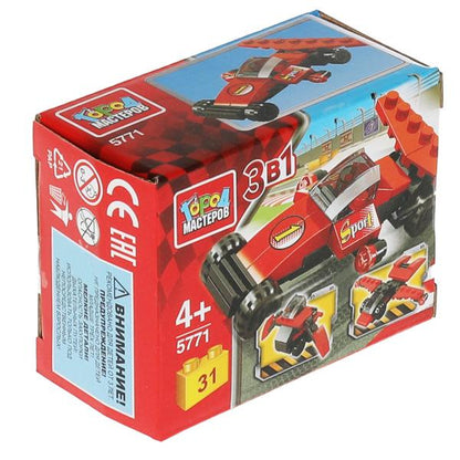 Конструктор гоночный БОЛИД 3в1, 31 дет. Город мастеров в кор.240шт