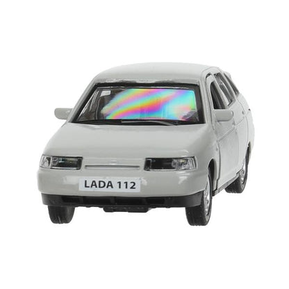 Машина металл ваз-2112 12 см, двери, багаж, светло-коричневый, кор. Технопарк в кор.2*36шт