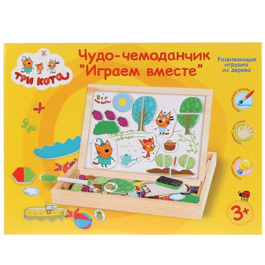 Игрушка дер. "Буратино" "Три кота", набор Чудо-чемоданчик Играем вместе на русском. кор. в кор.30шт