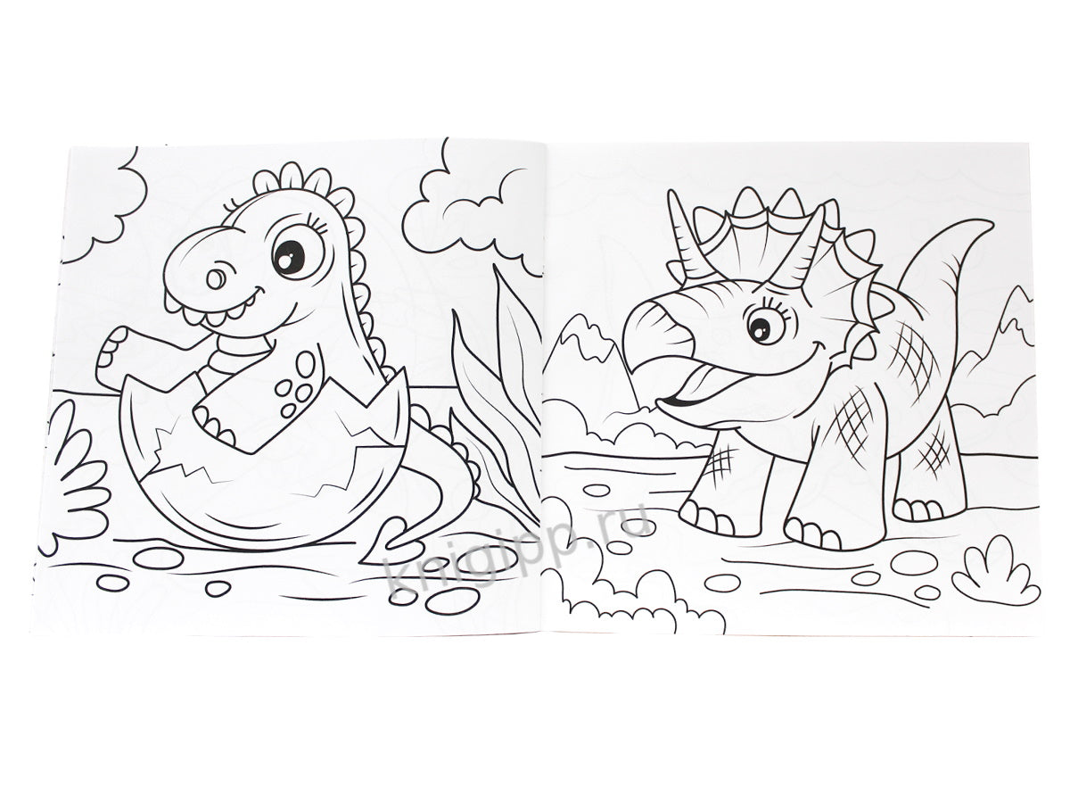 БЛЕСТЯЩАЯ РАСКРАСКА С ПАЙЕТКАМИ. ДИНОЗАВРЫ