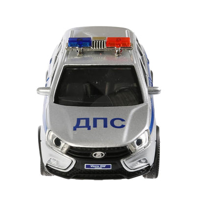 Машина металл свет-звук LADA VESTA SW CROSS ПОЛИЦИЯ 12см, открыв. двери 9748П Технопарк в кор.2*36шт