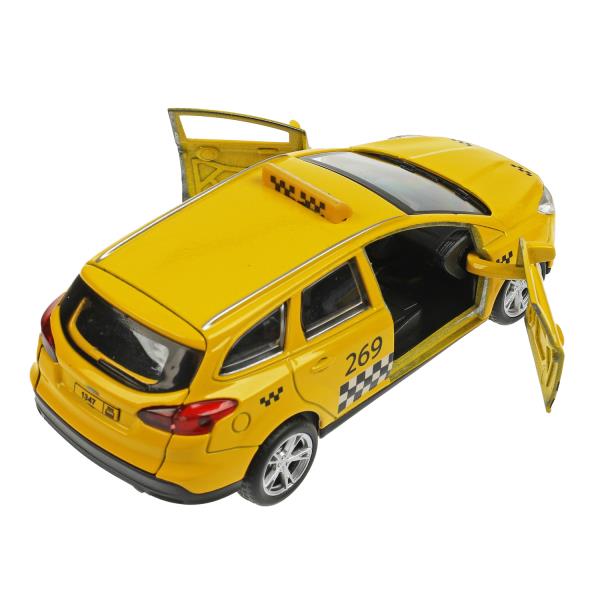 Машина металл FORD FOCUS TURNIER ТАКСИ длина 12 см, дверь, багажник, инерц, кор. Технопарк в кор.2*36шт