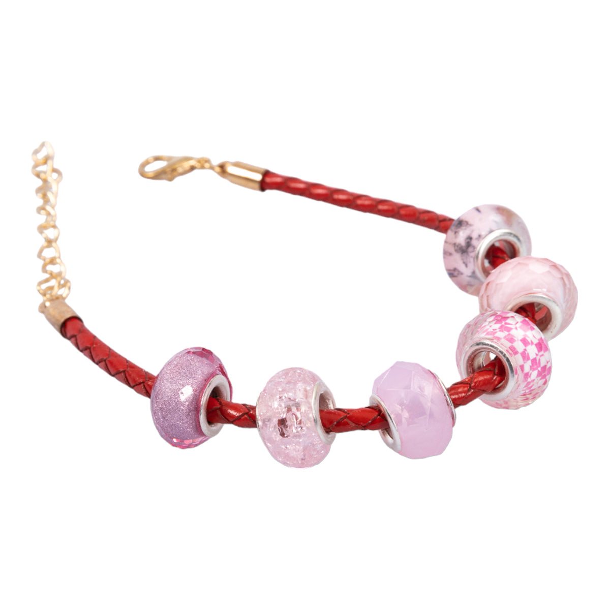 Раскопки "Бусины для браслета" (6 бусин-шармов) розовый