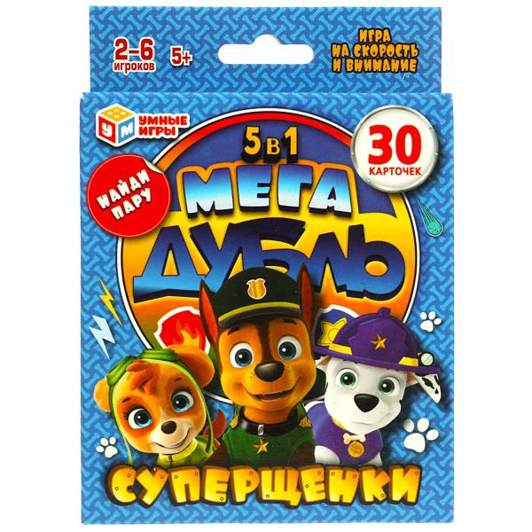 Супер щенки. НАЙДИ ПАРУ! Мега дубль 5 в 1. 30 карточек. 95х110х20мм. Умные игры в кор.50шт