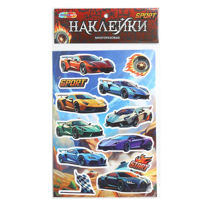 Наклейки бумажные, а5, ламборгини МУЛЬТИ АРТ в кор.500шт