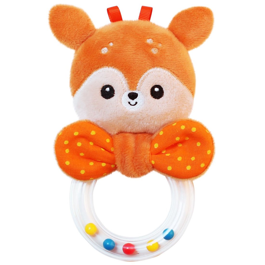 ИГРУШКА "МЯКИШИ" ПОГРЕМУШКА КОЛЕЧКО (ОЛЕНЁНОК БЕМБИ) в кор.20шт