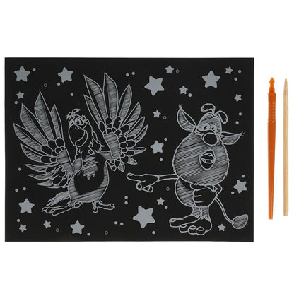 SCRATCHART-GOLD-BU1 313948 Набор д/дет творчества БУБА гравюра 18*24 см, золотая МУЛЬТИ АРТ в кор.