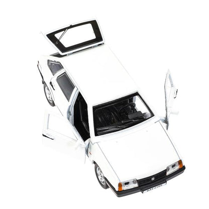 Машина металл Ваз-2109 "СПУТНИК" 12 см, двери, багажник, инер,белый, кор. Технопарк в кор.2*36шт