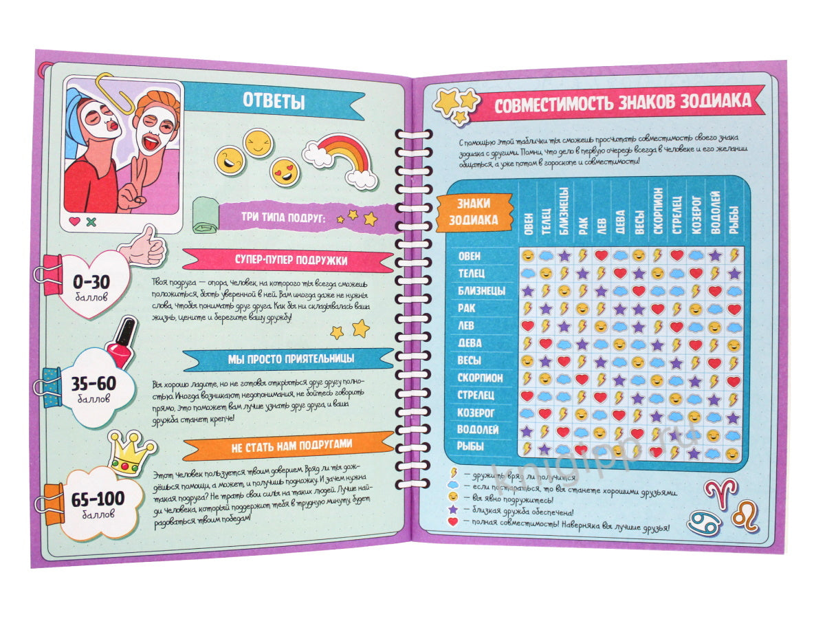 АНКЕТА-ТОЧКАБУК с наклейками. ТОЛЬКО ДЛЯ НАСТОЯЩИХ ПОДРУГ