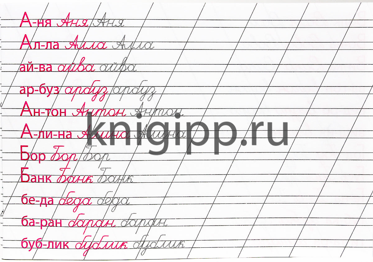 КАЛЛИГРАФИЧЕСКАЯ ПРОПИСЬ А5. альбомная. ПИШЕМ СЛОВА