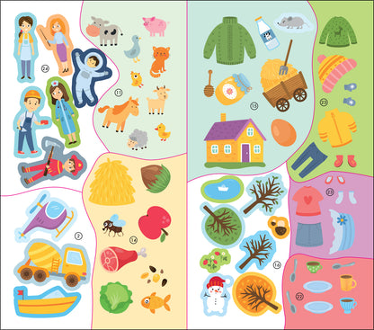 Рабочие тетради с наклейками. Авторская методика Дарьи Колдиной. Окружающий мир 3-5 лет