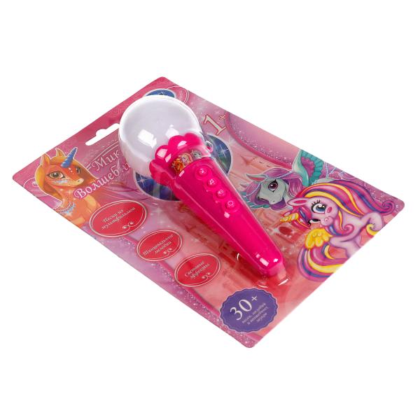 Музыкальный микрофон волшебный единорог.30 песен,звуков.свет.блист.бат. Умка в кор.120шт