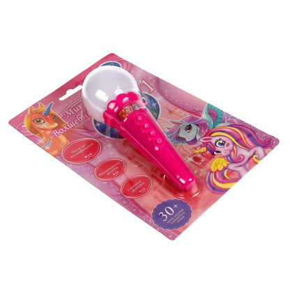 Музыкальный микрофон волшебный единорог.30 песен,звуков.свет.блист.бат. Умка в кор.120шт