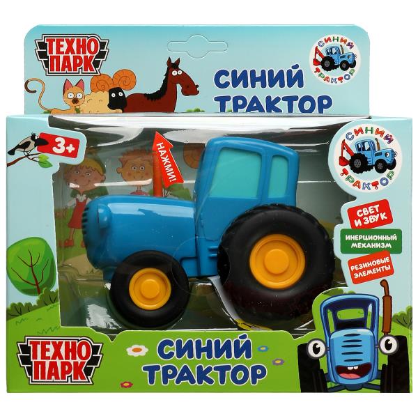 Модель металл светзвук СИНИЙ ТРАКТОР длина 11 см, инерц, синий, кор. Технопарк в кор.48шт